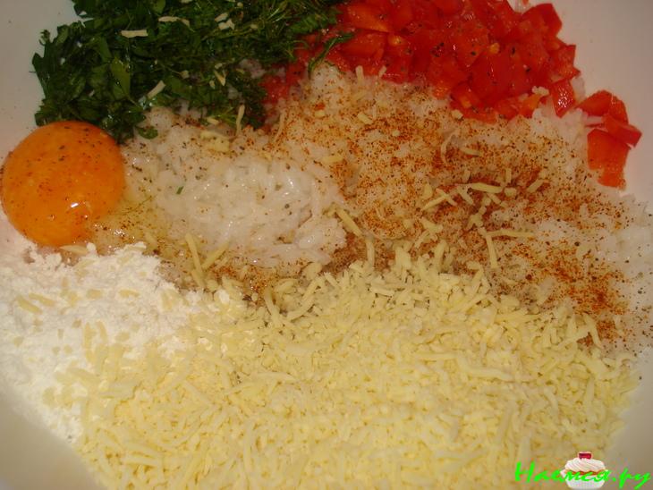 Рисовые котлетки с сыром и зеленью