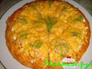 Пирог с колбасой по-столичному