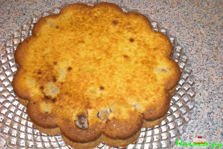 Пирог сливовый с творожной начинкой