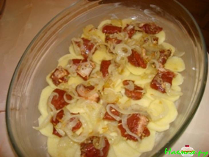 Запеканка из свинины и картофеля с пивом