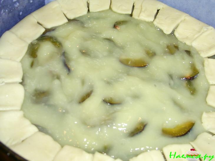 Сливовый пирог с заварным кремом