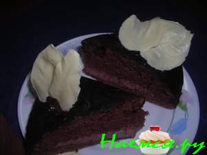 Торт 'Прага' с кремом со сгущенкой и какао