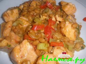 Чили из лосося с фасолью