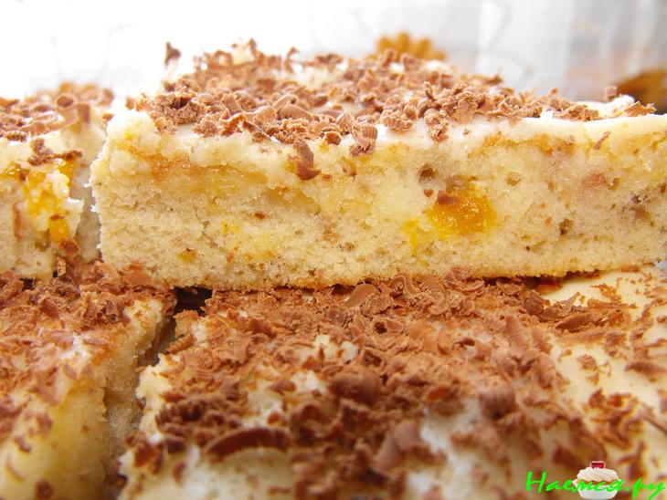 Нежный пирог с персиками