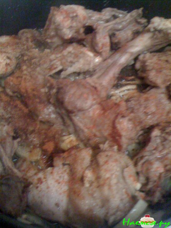 Кролик под карамельно-апельсиновым соусом