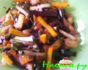 Салат винегрет с морской капустой