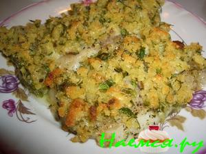 Запеченная рыба с сыром и укропом