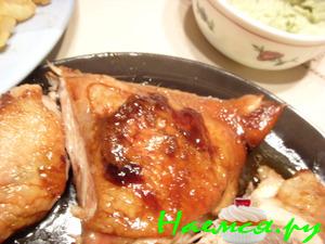 Курица маринованная и обжаренная в соусе терияки