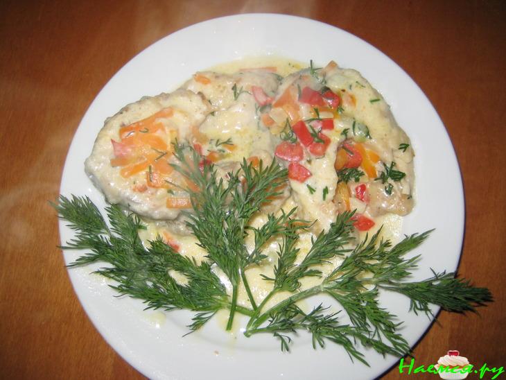 Рыба в сливочно-укропном соусе