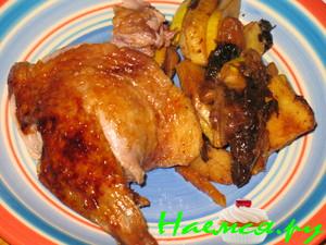 Утка, фаршированная фруктами, с пекинским акцентом