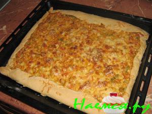 Пицца домашняя (тонкий слой теста)