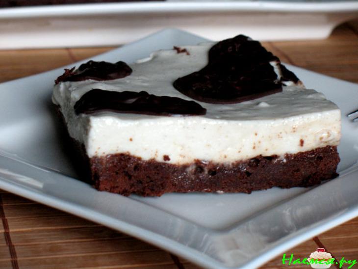 Шоколадно-молочное пирожное "Зорька"