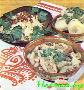 Грибы, тушенные в сливках Грибы, тушенные в сливках