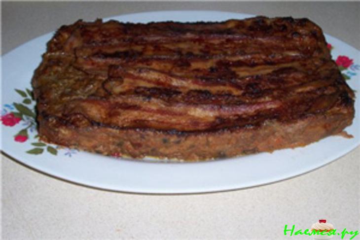 Мясная буханка с овощами и грибами