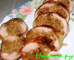 Куриные окорочка фаршированные грибами, изюмом и орехами