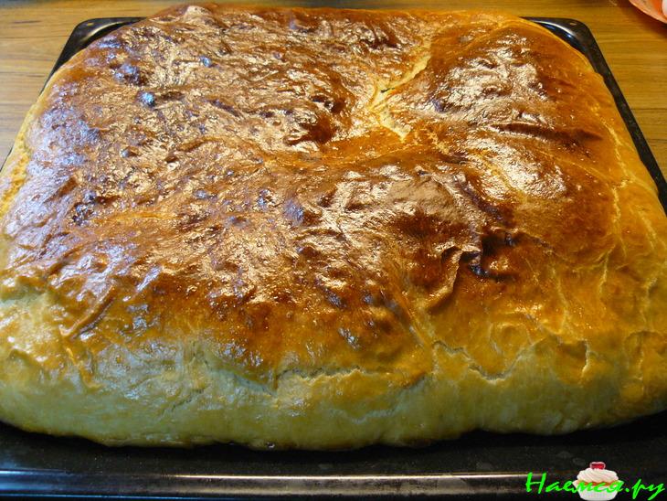 Рыбный пирог (тесто дрожжевое на сыворотке)