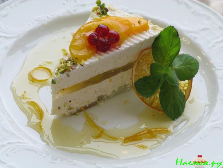 Торт 'Творожно-персиковый со вкусом маракуйи' Торт 'Творожно-персиковый со вкусом маракуйи'