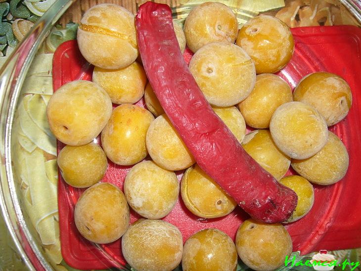 Соус "Ткемали" из замороженной желтой алычи