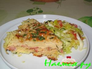 Картофельная запеканка с квашеной капустой Картофельная запеканка с квашеной капустой