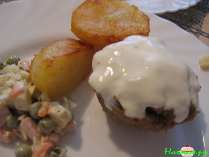 Мясные "маффины" с грибной начинкой