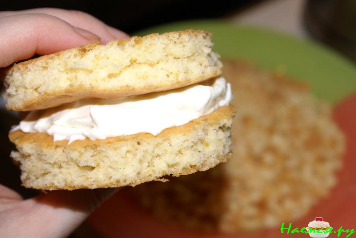 Пирожные со сливочно-творожным кремом