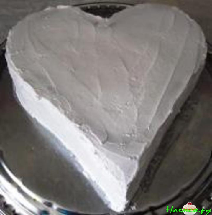 Торт "Валентинка" с мандаринами и киви