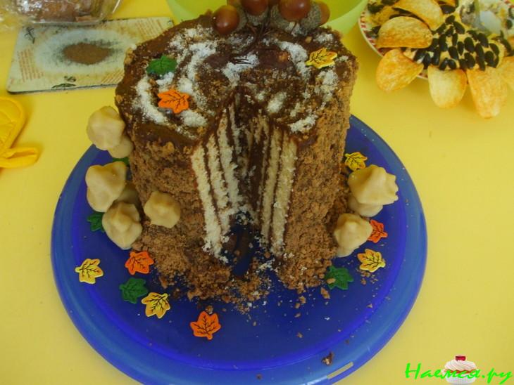 Торт "Пенек" с шоколадным кремом