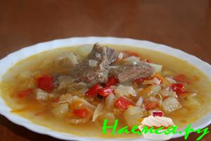 Густой суп с грудинкой
