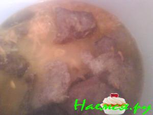 Печень говяжья с подливой