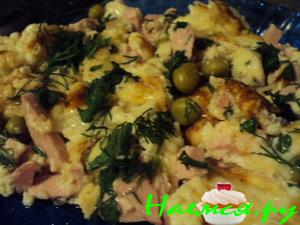 Фриттата с зеленым горошком