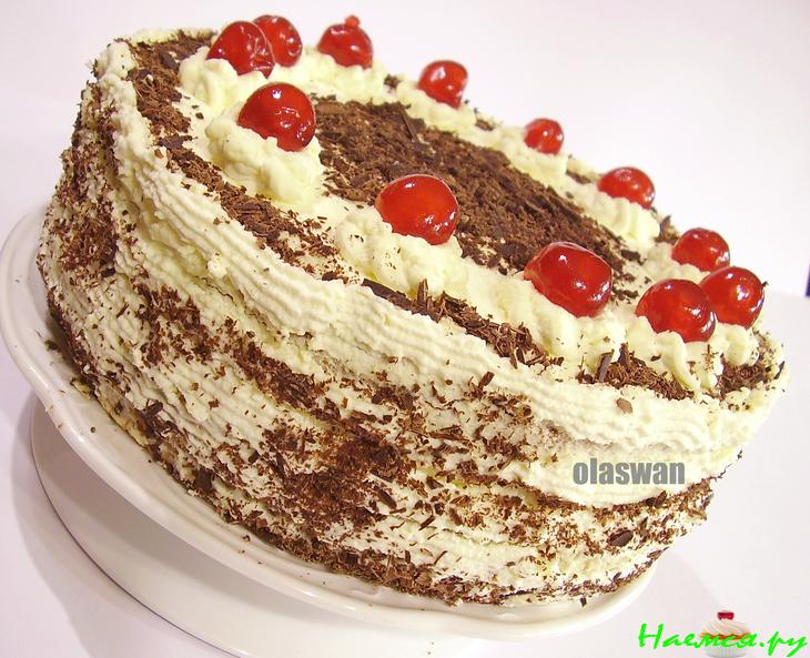 Торт "Чёрный лес" (песочно-бисквитный)