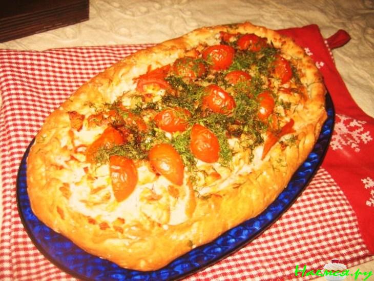 Пирог с копчёным лососем