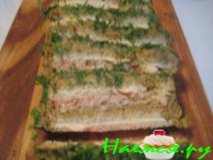 Бутербродный торт с паштетом