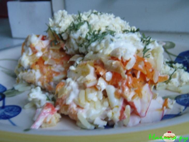 Крабовое мясо под "шубой" Крабовое мясо под "шубой"