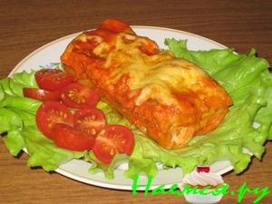 Каннеллони с куриным фаршем из грудок