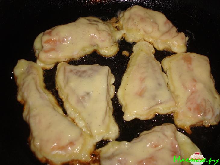 Кусочки семги в кляре