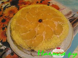 Торт с абрикосами и апельсинами