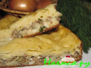 Несладкий, нежный пирог с консервированной рыбой Несладкий, нежный пирог с консервированной рыбой
