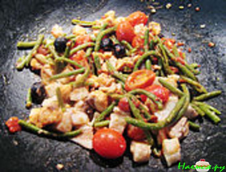 Рыбное чудо с овощами и креветками