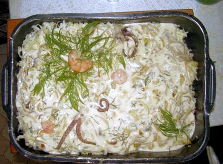 Семга в сливочноо-сырном соусе