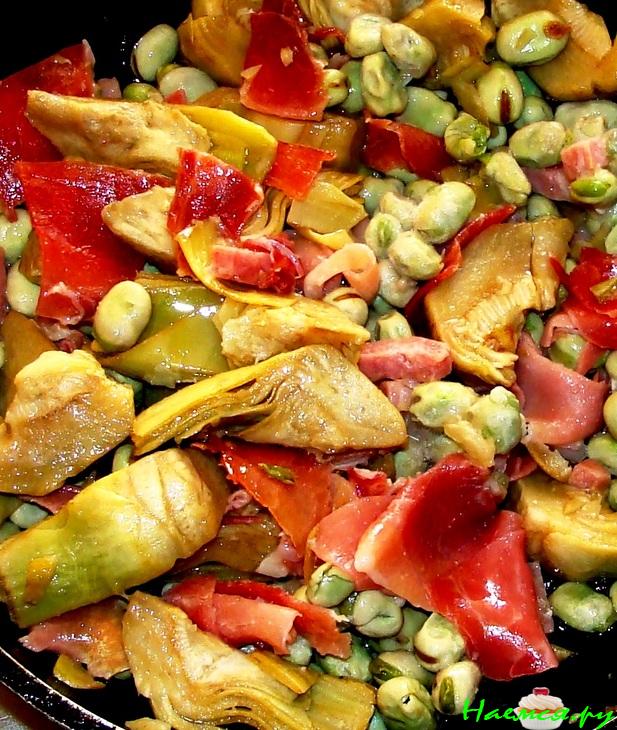 Бобы с хамоном