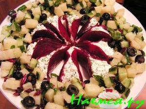 Свекольные кулечки с творожной начинкой