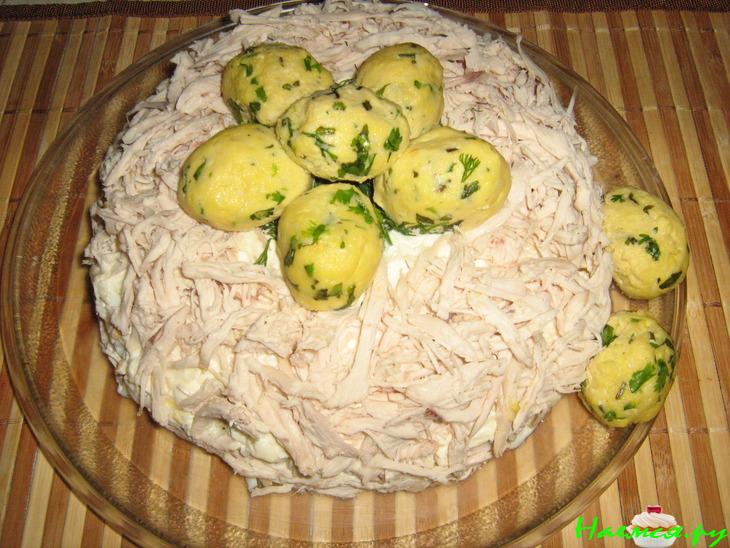 Салат "Птичье гнездо"