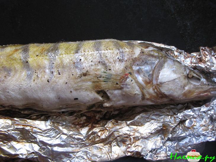 Судак запечённый с сыром и грибами