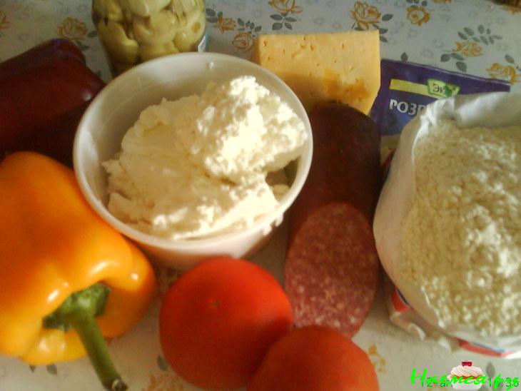 Быстрая пицца с салями