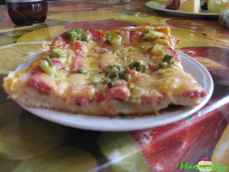 Вкуснейшая пицца на тонком кефирном тесте