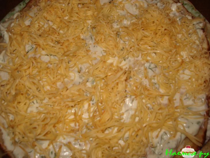 Блинный торт со шпротами