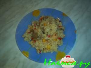 Овощи с рисом и грибами