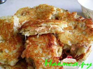 Драники с форелью