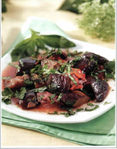 Баранина с баклажанами и травами